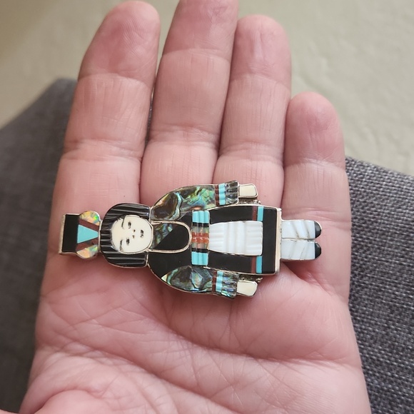 Stunning Native American Zuni Vintage Madeline Beyuka Gemstone Pin/Pendant 💙♥️ - Picture 7 of 11